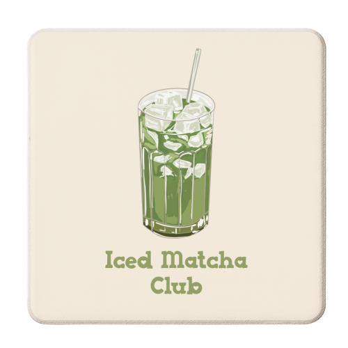 Iced Matcha Club - personalised beer coaster by EZbie