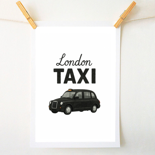 Iconic London Black Taxi! - A1 - A4 art print by The Yellow Box