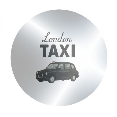 Iconic London Black Taxi! - Circle Sticker by The Yellow Box