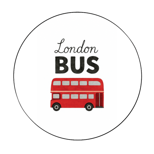 Iconic London Bus! - Circle Sticker by The Yellow Box