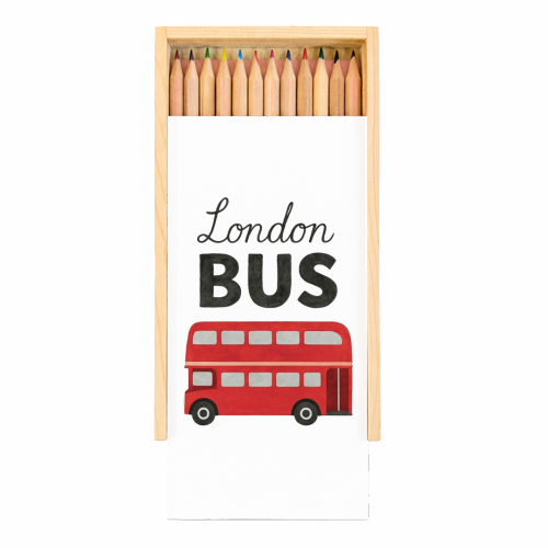 Iconic London Bus! - Coloured Pencils with Box by The Yellow Box