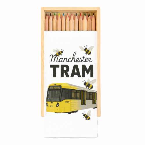 Iconic Manchester Tram! - Coloured Pencils with Box by The Yellow Box