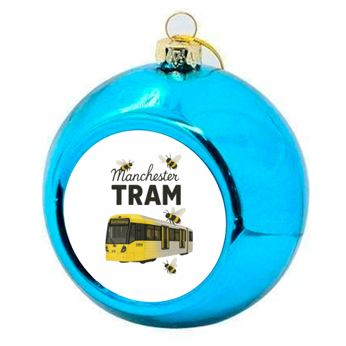 Iconic Manchester Tram! - colourful christmas bauble by The Yellow Box