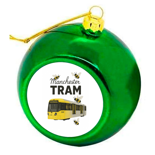 Iconic Manchester Tram! - colourful christmas bauble by The Yellow Box
