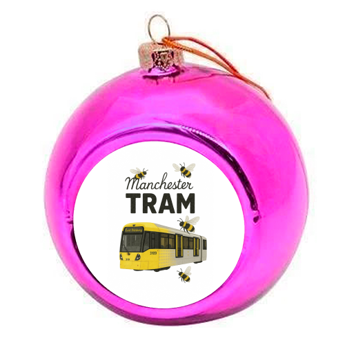 Iconic Manchester Tram! - colourful christmas bauble by The Yellow Box