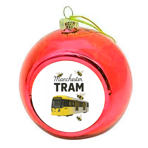 Iconic Manchester Tram! - colourful christmas bauble by The Yellow Box