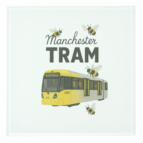 Iconic Manchester Tram! - personalised beer coaster by The Yellow Box
