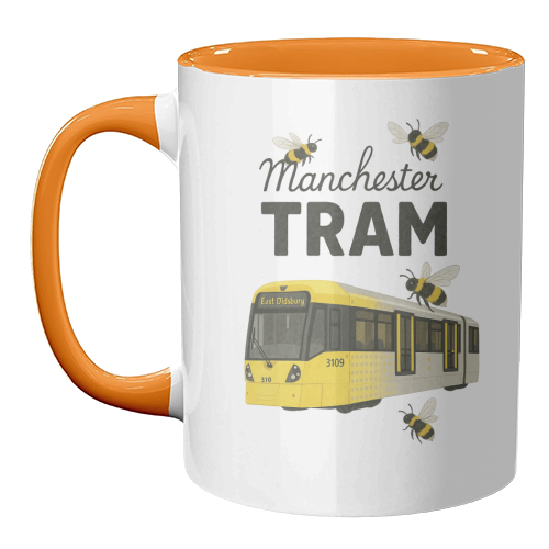 Iconic Manchester Tram! - unique mug by The Yellow Box