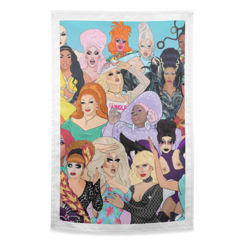 Icons Only - Ru Paul's Drag Race - funny tea towel by The Queer Store