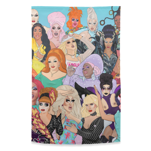 Icons Only - Ru Paul's Drag Race - funny tea towel by The Queer Store