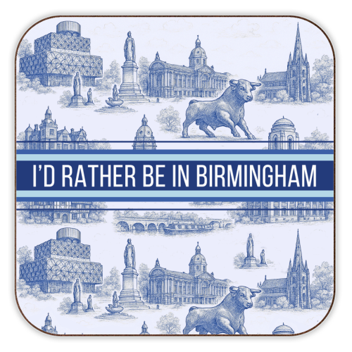 I'd rather be in Birmingham - personalised beer coaster by Lilly Rose