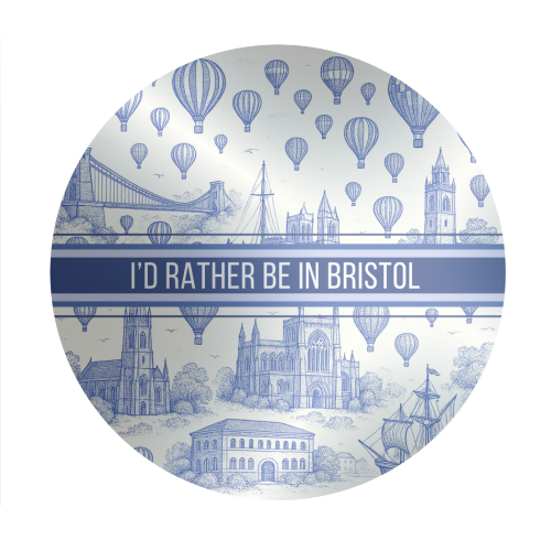 I'd Rather Be In Bristol - Circle Sticker by Lilly Rose