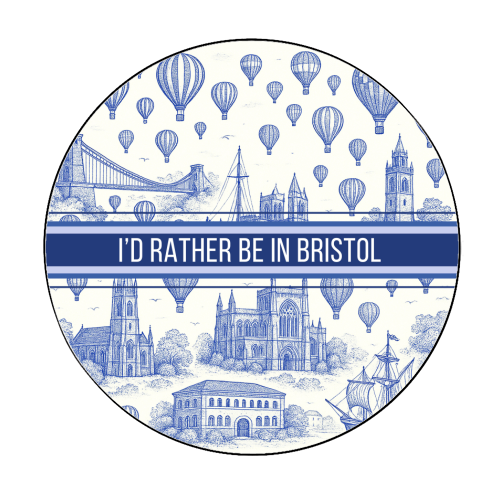 I'd Rather Be In Bristol - Circle Sticker by Lilly Rose