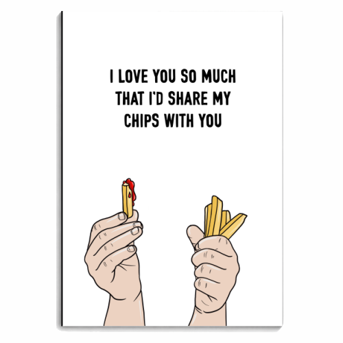 I'd Share My Chips With You - personalised A4, A5, A6 notebook by Adam Regester
