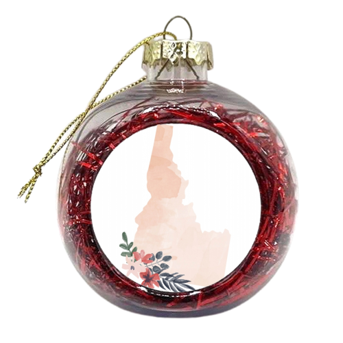 Idaho Floral Watercolor State - xmas bauble by Toni Scott
