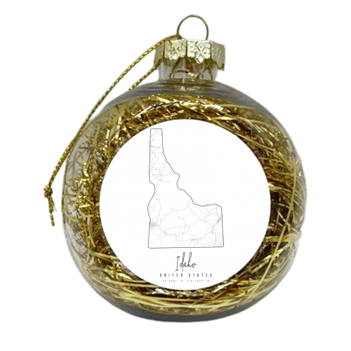 Idaho Minimal Street Map - xmas bauble by Toni Scott