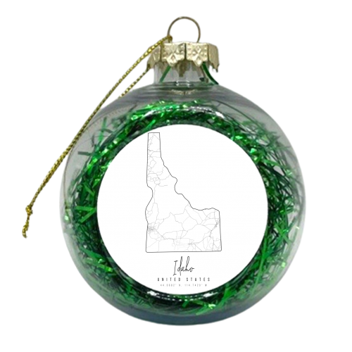 Idaho Minimal Street Map - xmas bauble by Toni Scott