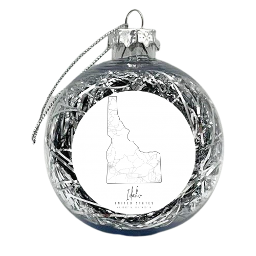 Idaho Minimal Street Map - xmas bauble by Toni Scott