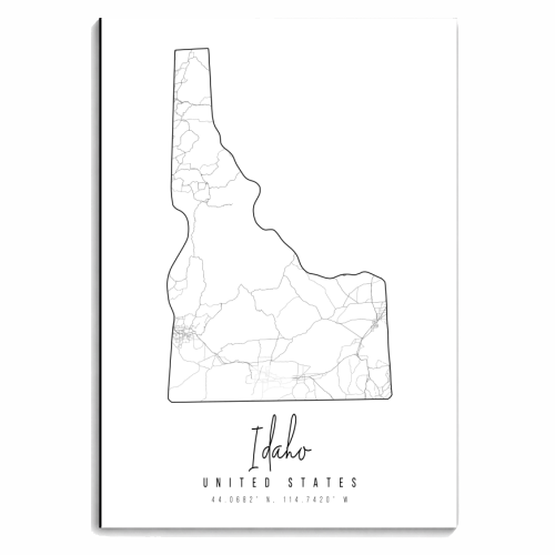 Idaho Minimal Street Map - personalised A4, A5, A6 notebook by Toni Scott