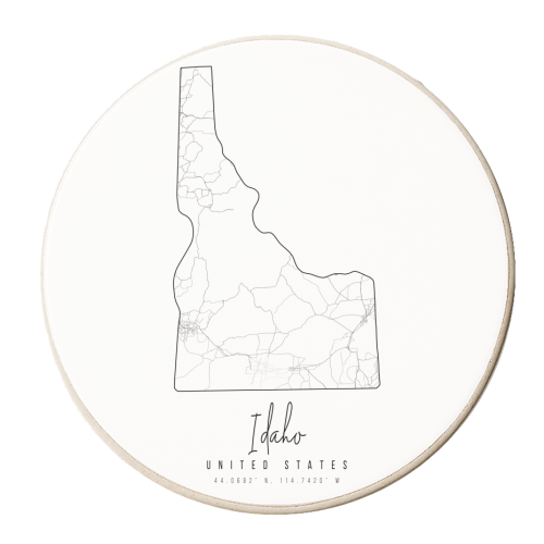 Idaho Minimal Street Map - personalised beer coaster by Toni Scott