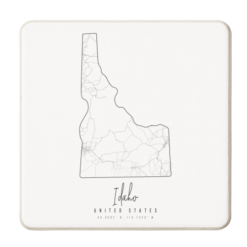 Idaho Minimal Street Map - personalised beer coaster by Toni Scott