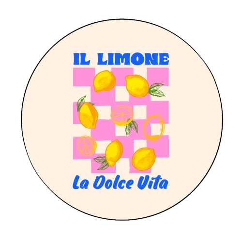 Il Limone La Dolce Vita Retro - Circle Sticker by EZbie