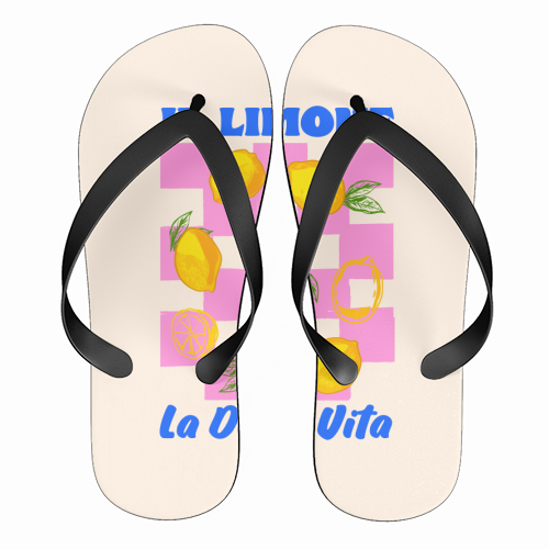Il Limone La Dolce Vita Retro - funny flip flops by EZbie