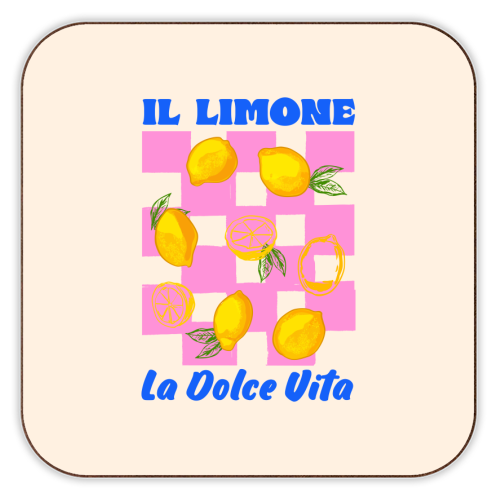 Il Limone La Dolce Vita Retro - personalised beer coaster by EZbie