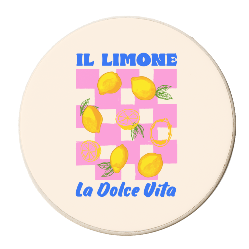 Il Limone La Dolce Vita Retro - personalised beer coaster by EZbie