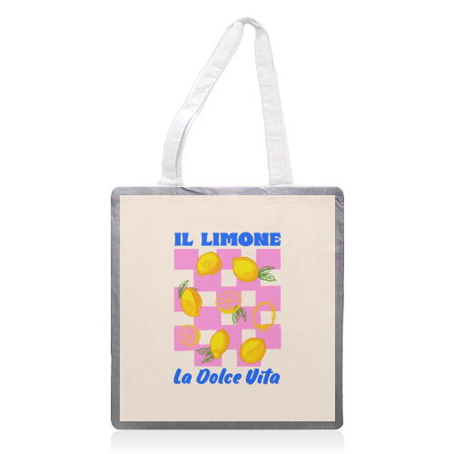 Il Limone La Dolce Vita Retro - printed canvas tote bag by EZbie