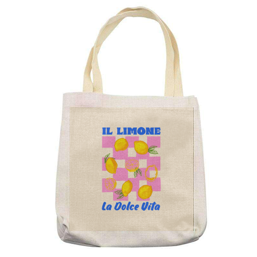 Il Limone La Dolce Vita Retro - printed canvas tote bag by EZbie