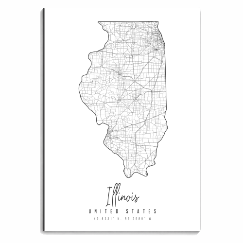 Illinois Minimal Street Map - personalised A4, A5, A6 notebook by Toni Scott