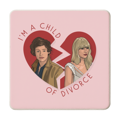 I'm a child of divorce - personalised beer coaster by The Girl Next Draw