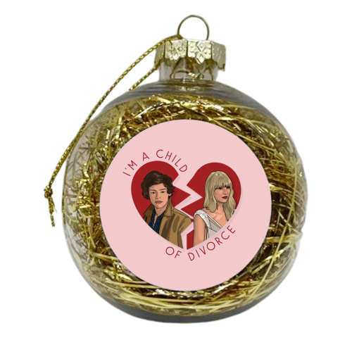 I'm a child of divorce - xmas bauble by The Girl Next Draw