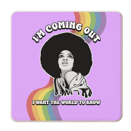 I'm Coming Out - Diana Ross - personalised beer coaster by Amy Farmer