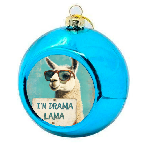 I'm Drama Lama - colourful christmas bauble by DejaReve