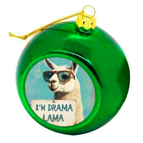 I'm Drama Lama - colourful christmas bauble by DejaReve