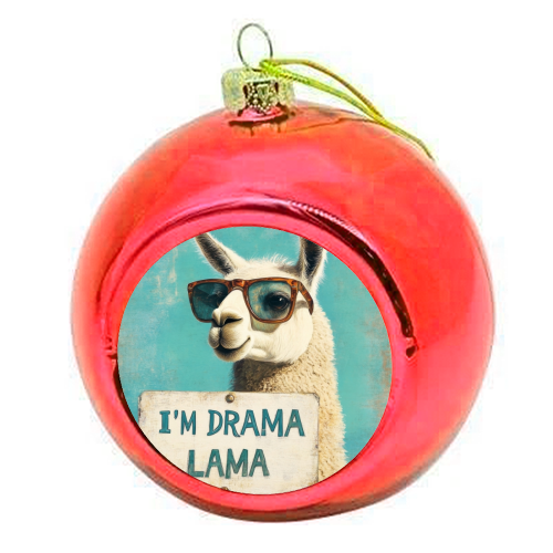 I'm Drama Lama - colourful christmas bauble by DejaReve