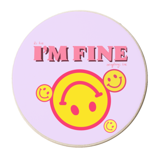 I'm fine - personalised beer coaster by Yaz Raja