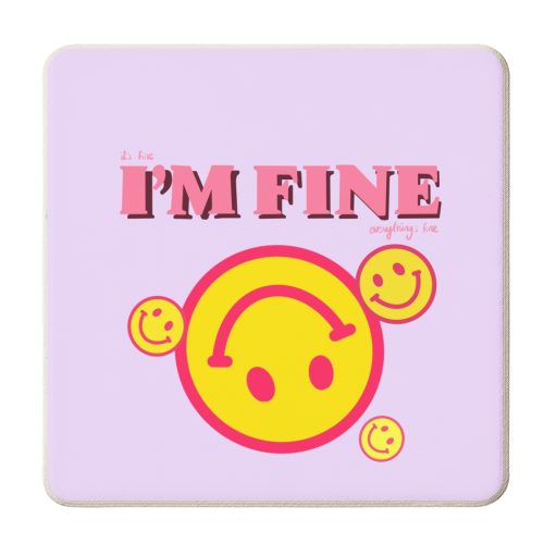 I'm fine - personalised beer coaster by Yaz Raja