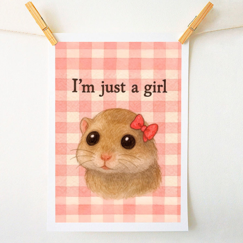 I'm Just a Girl - A1 - A4 art print by Ms Doodle