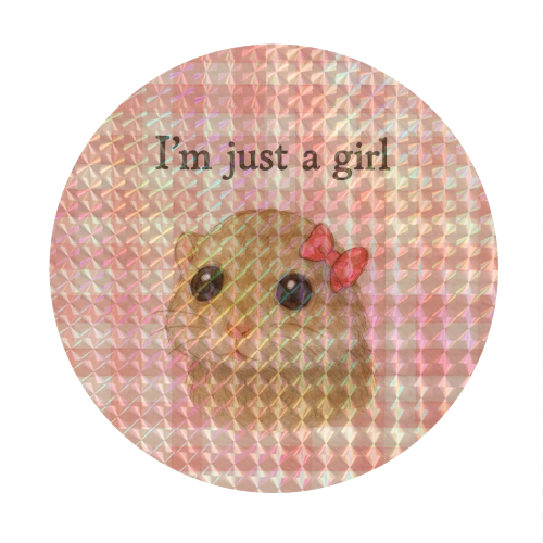I'm Just a Girl - Circle Sticker by Ms Doodle