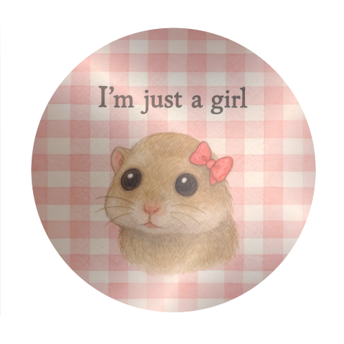 I'm Just a Girl - Circle Sticker by Ms Doodle