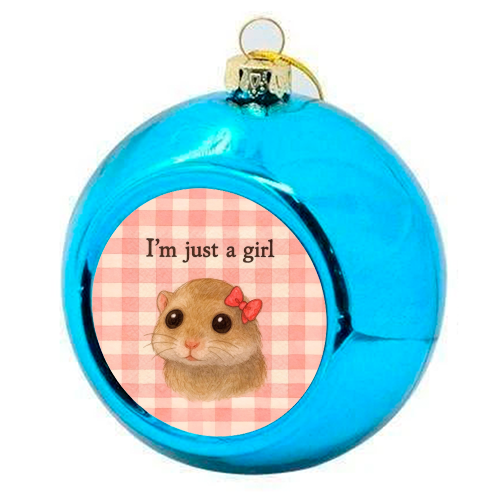 I'm Just a Girl - colourful christmas bauble by Ms Doodle