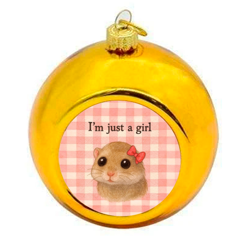 I'm Just a Girl - colourful christmas bauble by Ms Doodle