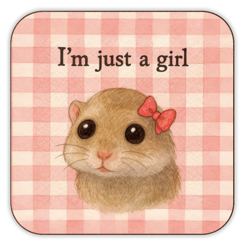 I'm Just a Girl - personalised beer coaster by Ms Doodle