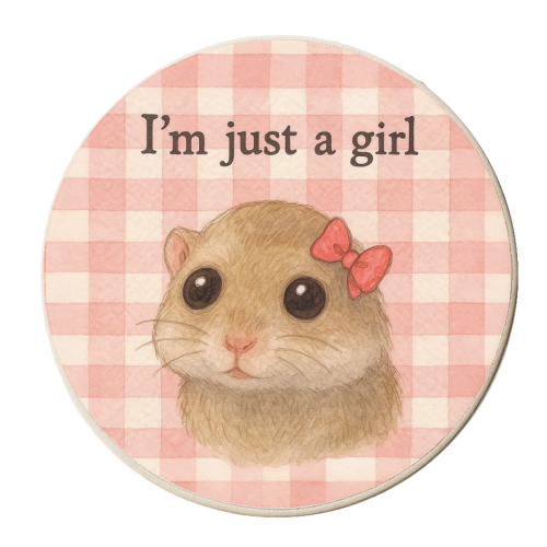 I'm Just a Girl - personalised beer coaster by Ms Doodle