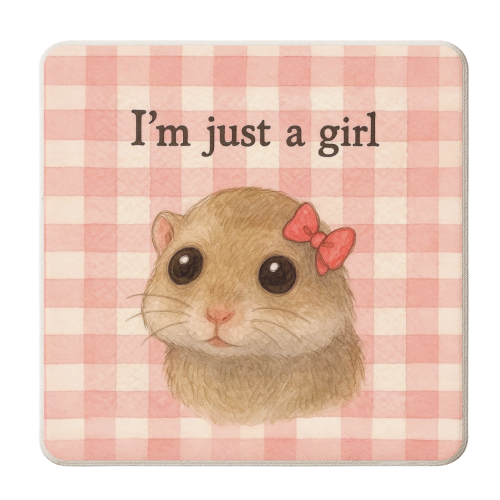 I'm Just a Girl - personalised beer coaster by Ms Doodle