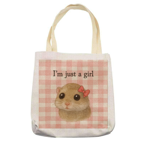 I'm Just a Girl - printed canvas tote bag by Ms Doodle