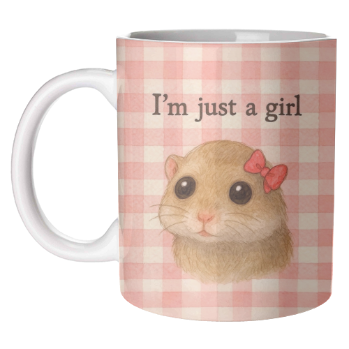 I'm Just a Girl - unique mug by Ms Doodle